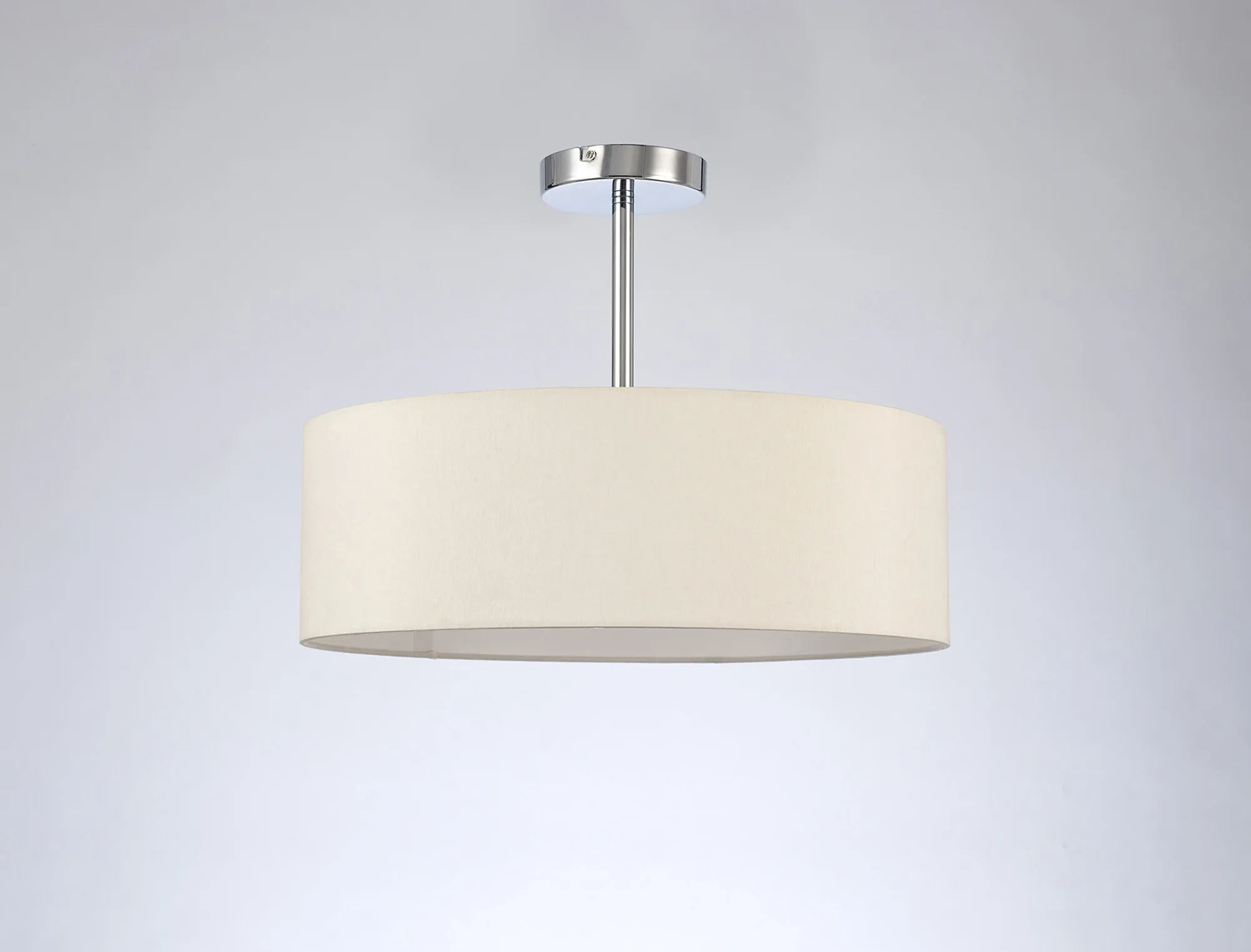 Baymont 45cm Semi Flush 3 Light Polished Chrome, Ivory Pearl/White DK0680  Deco Baymont CH IV